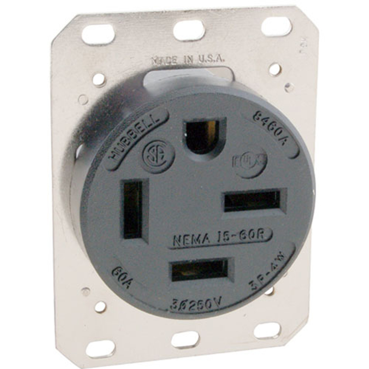 Receptacle,Single , 250V, 60A - Replacement Part For AllPoints 2531382