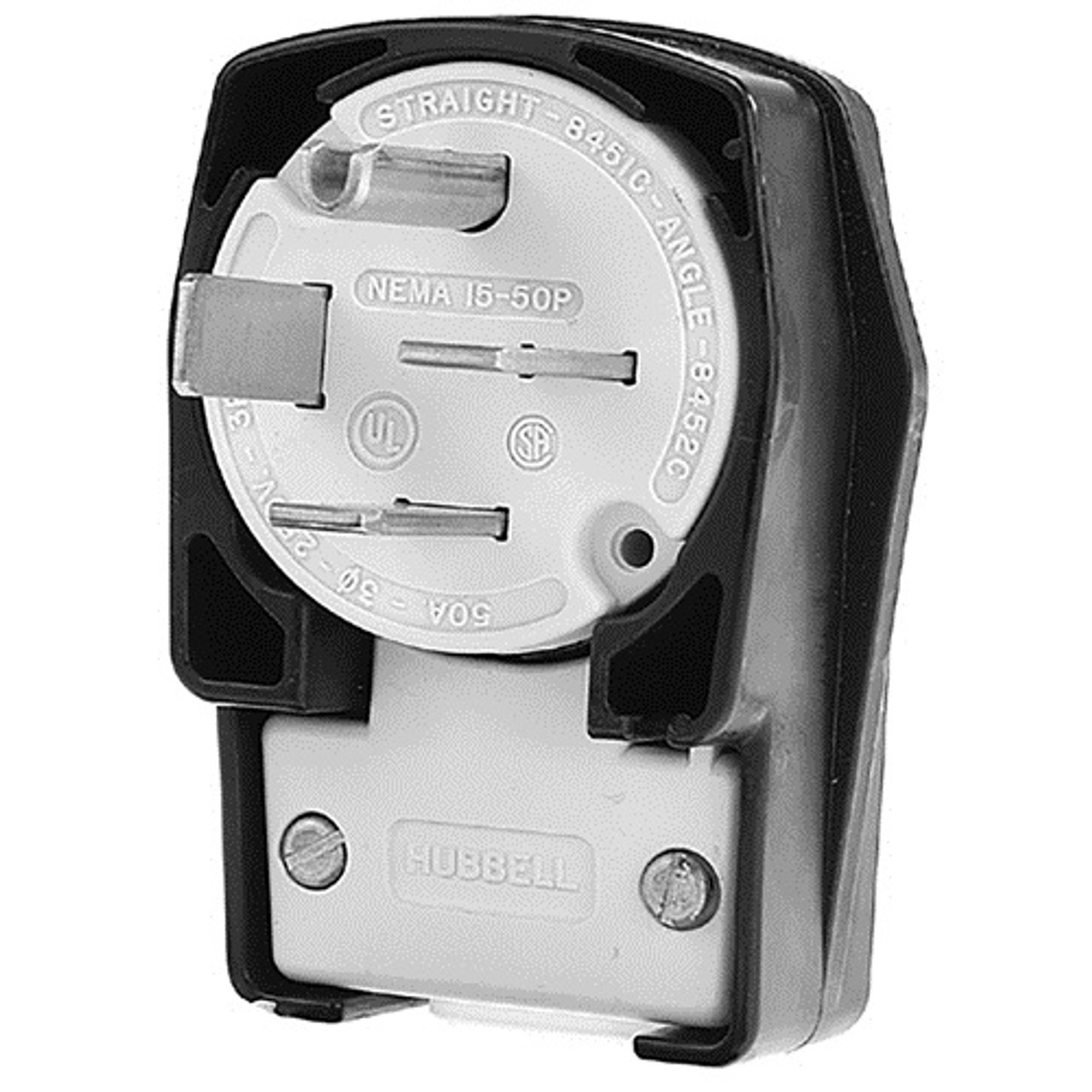 Plug, 4-Prong 50A/250 V Angled - Replacement Part For Hubbell 8452C