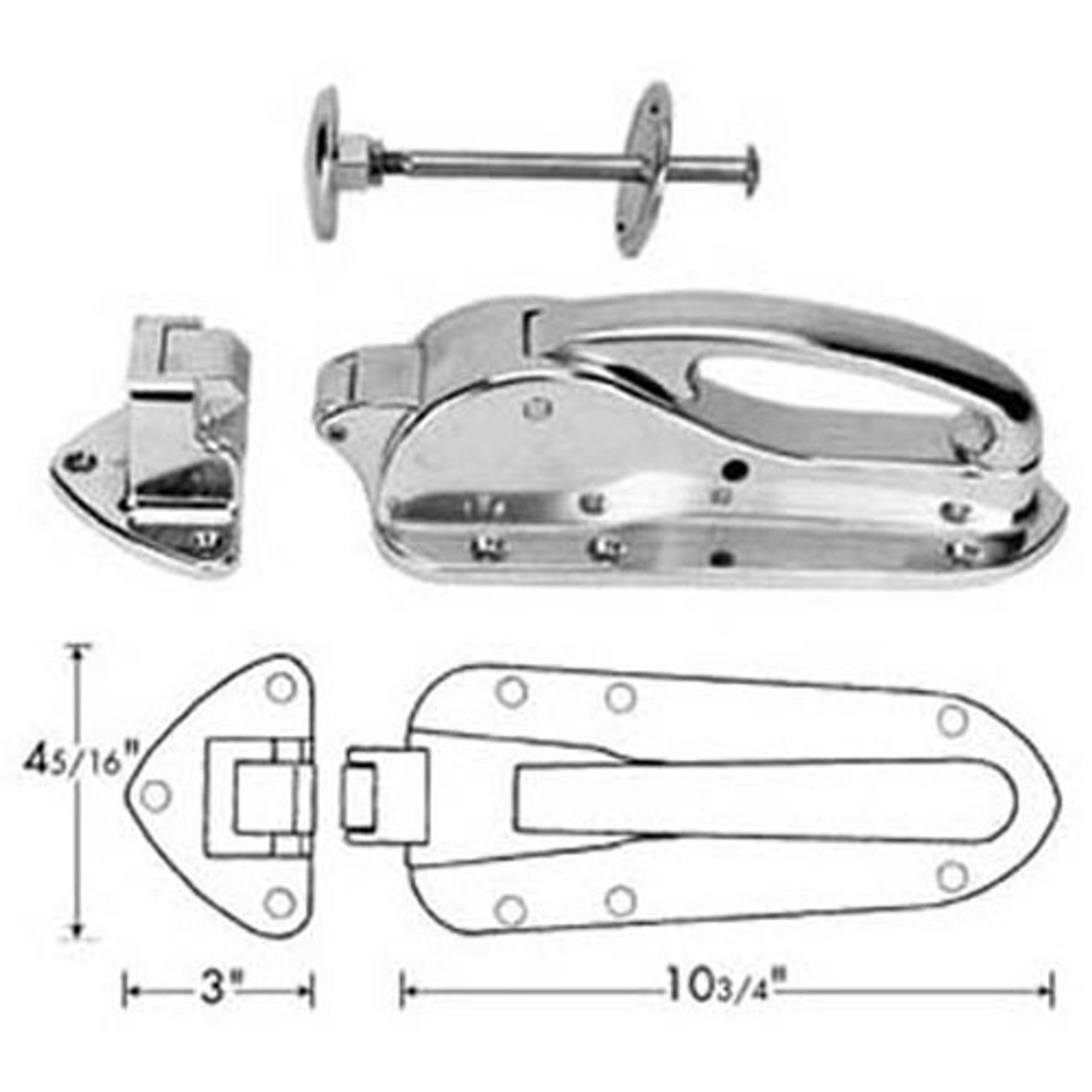 Latch , W/1-1/2" Strike/Ir - Replacement Part For Premco 101S6-3/4