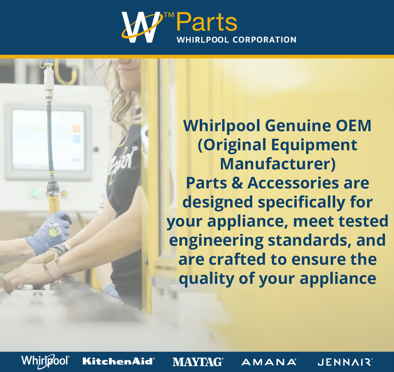 Whirlpool 22002015 - Support- D - Whirlpool Genuine Part Badge