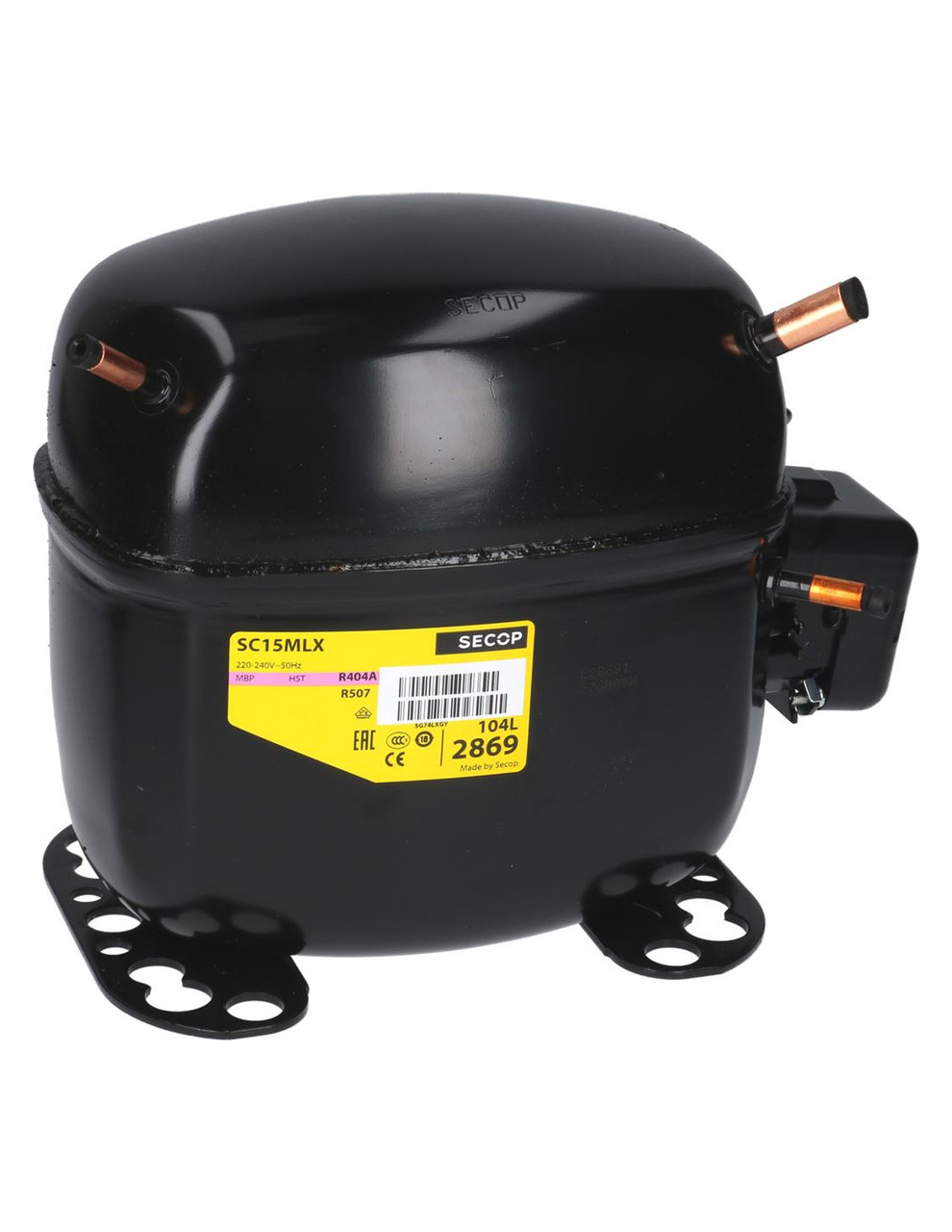 SECOP SC15MLX-2 - 3/4Hp 240V R404A Comp