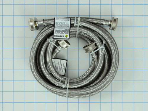 An image of Frigidaire - Electrolux 5304490736 - 6Ft Ss Fill Hose 2P