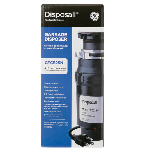 GE Appliances GFC525N - 1/2HP CONTINUOUS FEED DISPOSER-CORDED