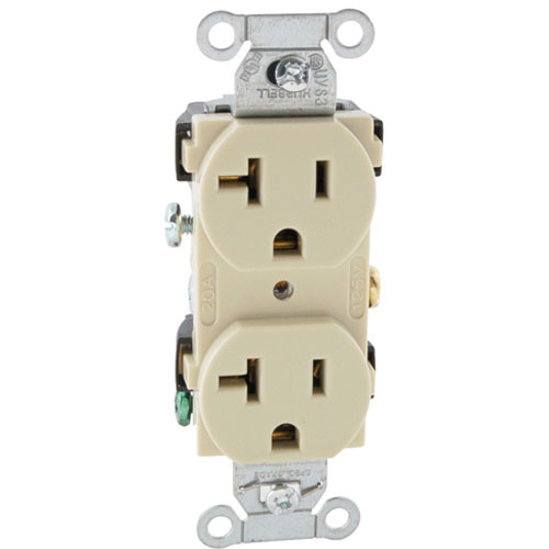 Receptacle,Duplex , 125V, 20A - Replacement Part For Hubbell CR201