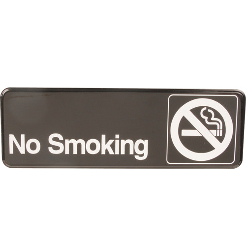 Traex 4513 - Sign,No Smoking , Black, 3X9"