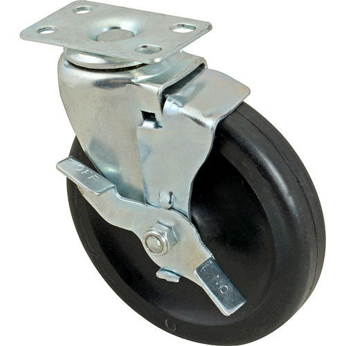 Caster,Plate5"Od,W/Brake ,Blk - Replacement Part For AllPoints 1201108