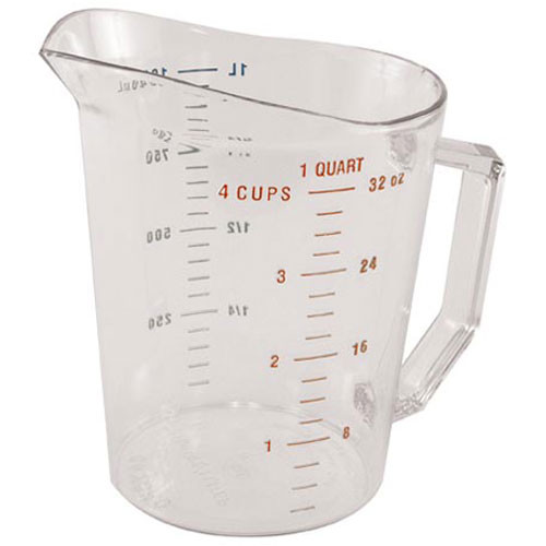 1 Qt Measuring Cup-135 Clear - Replacement Part For Cambro 100MCCW-135