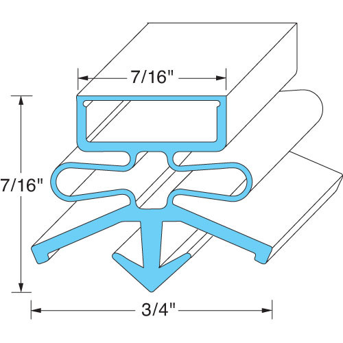 Drawer Gasket 12 3/4" X 25 13/16" - Replacement Part For True E810815