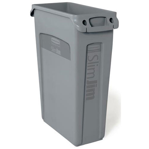 Vented Trash Can 23 Gal Gray - Replacement Part For Rubbermaid FG354000GRAY