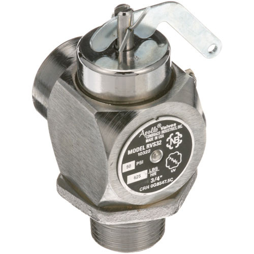 Valve, Steam Safety - 3/4", 50 Psi - Replacement Part For Southbend 3SRV9-1