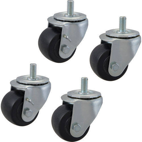 True 830280 - Caster,Stem 2-1/2"Od, Sw Ivel Black Set/4