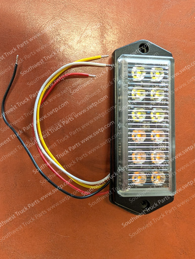 Optronics WLL122CASHB 12-LED Amber/White Warning Light – Clear Lens, IP67, 12V/24V