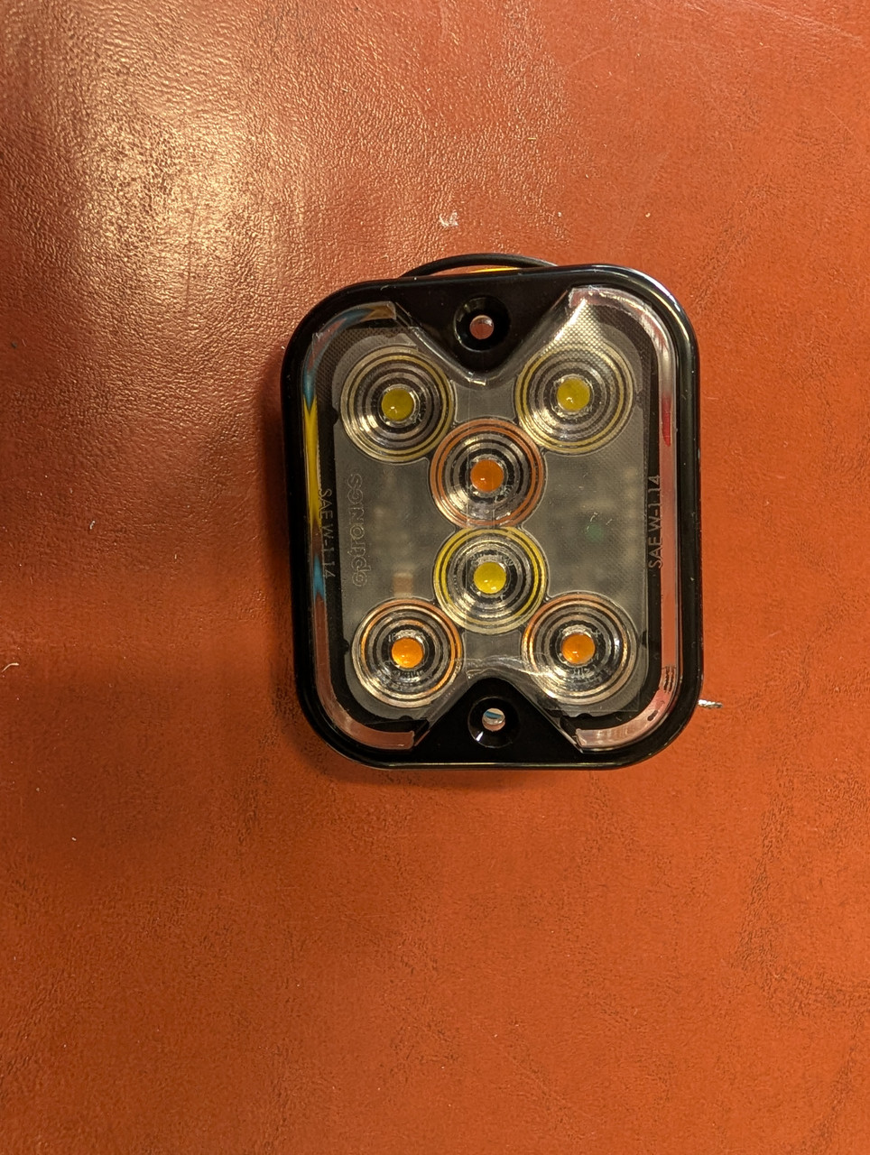 Optronics WLL242CASHB 6-LED Amber/White Mini Warning Light – Clear Lens, IP67, 12V/24V