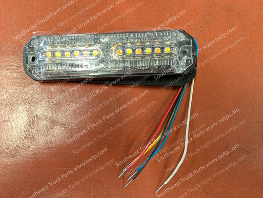 Optronics SLL17ACC2B 12-LED Amber/White Thin Warning Light – Clear Lens, IP67, 12V/24V