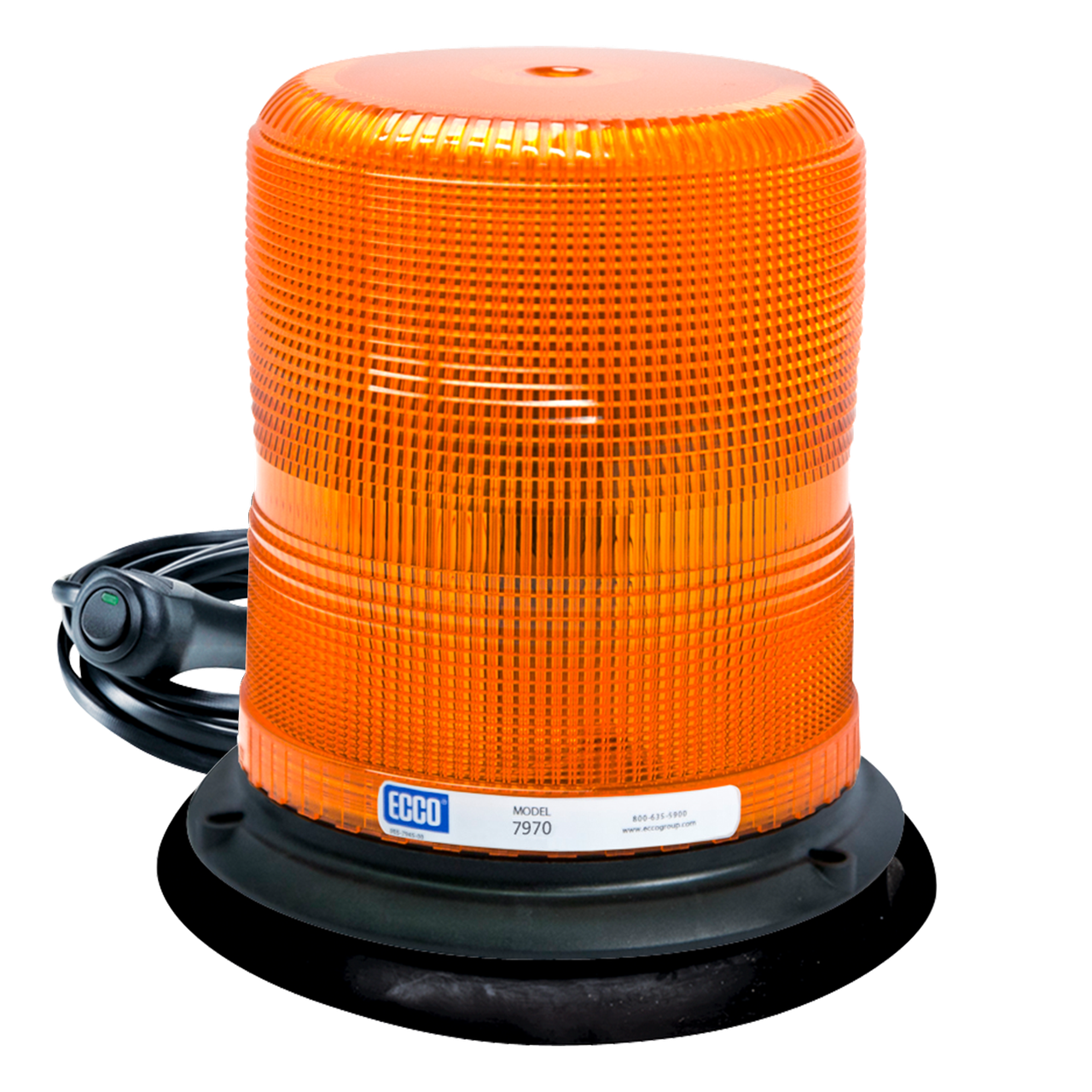 ECCO 7970A-VM Pulse II Amber LED Strobe Warning Beacon – 12–24V Vacuum-Magnetic Mount