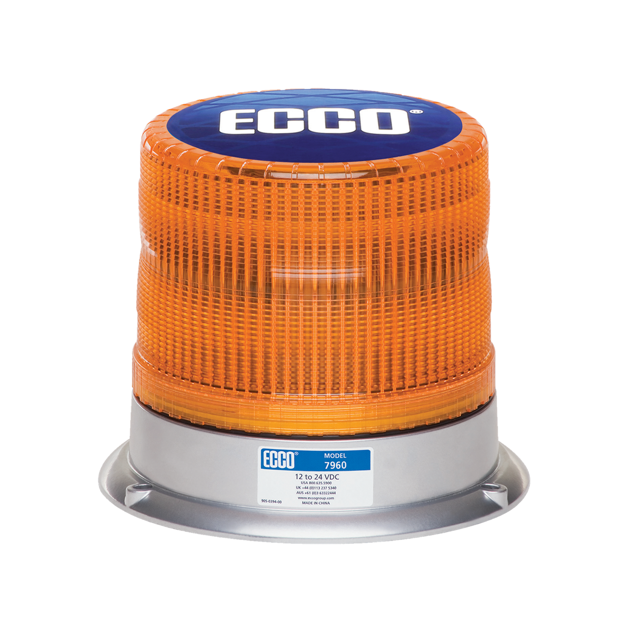 ECCO 7960A Pulse 6.5" Amber LED Strobe Warning Beacon – 12–24V