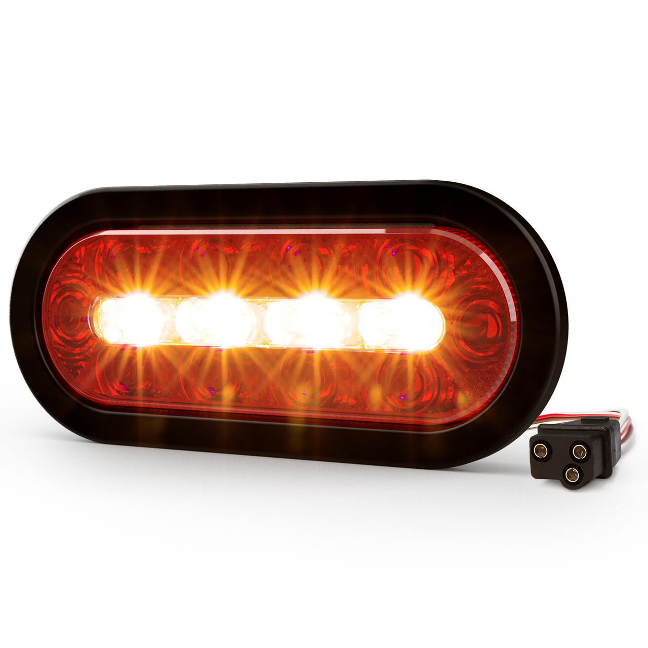 ECCO ED3060AW Oval LED Stop/Turn/Tail/Reverse & Strobe Warning Light – Amber/White