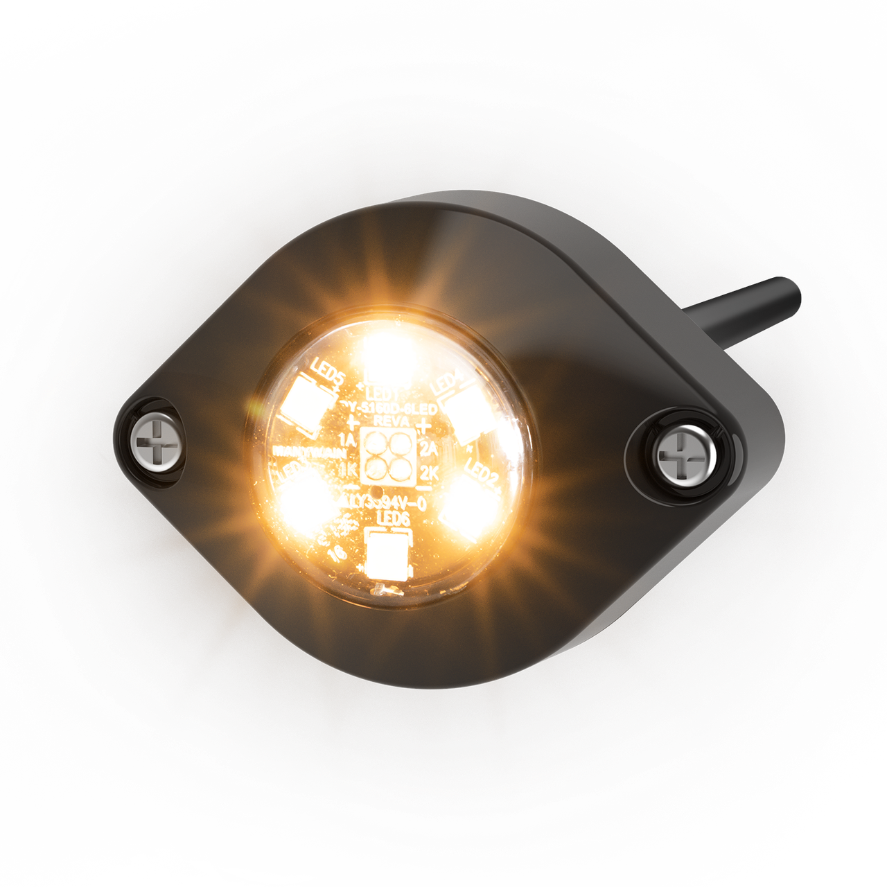 ECCO ED9015AW Hide-A-LED Concealed Round Amber/White LED Warning Light – 12–24V