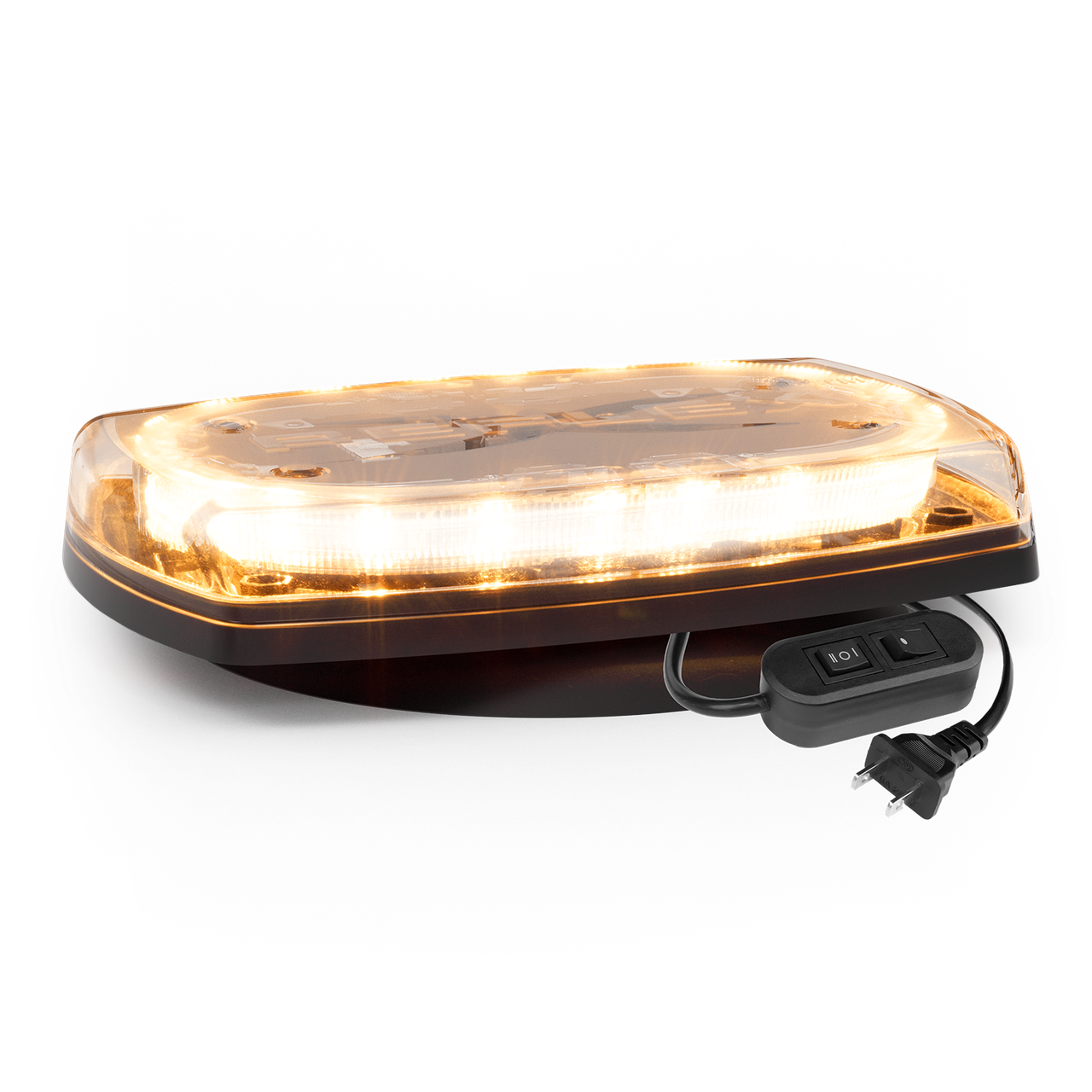 ECCO 5540CAC-VMAC Reflex 10" Amber/White LED Minibar – Clear Lens, Vacuum-Magnetic Mount with AC Plug