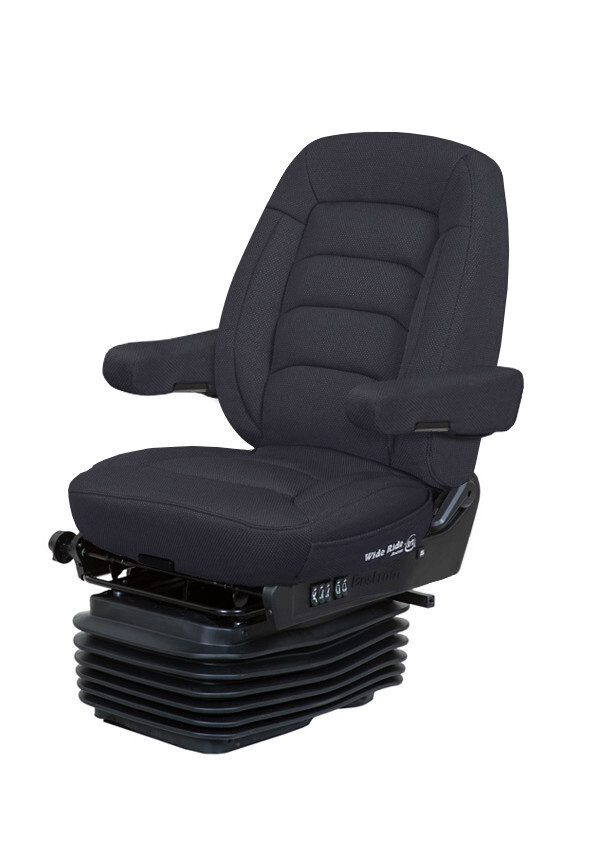 BOSTROM WIDE RIDE II LOPRO MID-BACK BLACK CLOTH TRUCK SEAT WITH DUAL ARMRESTS