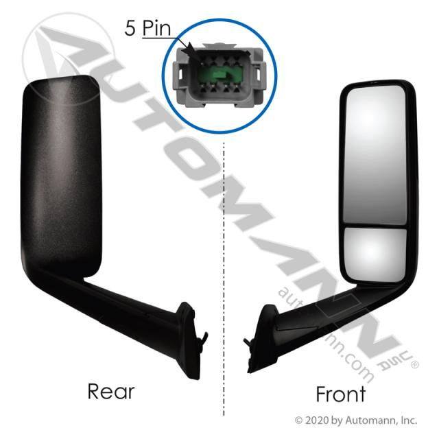 RH 2018+ CASCADIA MIRROR ASSY BLACK HEATED