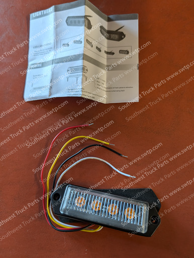 Optronics WLL40ASHB Clear Lens Amber LED Warning Light – 4 LED, 12V/24V