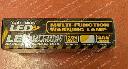 Optronics SLL17ACC2B 12-LED Amber/White Thin Warning Light – Clear Lens, IP67, 12V/24V
