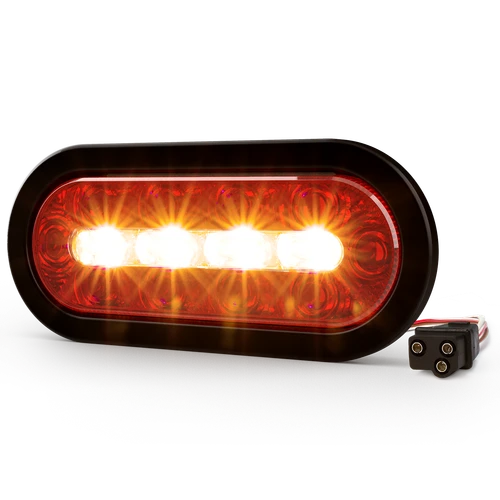 ECCO ED3060AW Oval LED Stop/Turn/Tail/Reverse & Strobe Warning Light – Amber/White