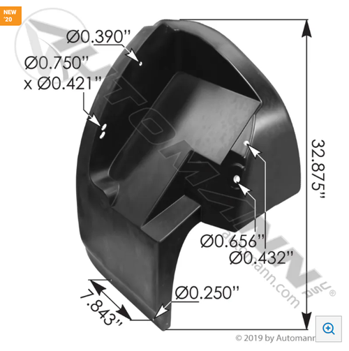 International 3800, 4700 & 4900 Left-Hand Fender Extension – Automann 564.55013