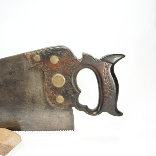 EM Boynton Hand Saw - Carving on both sides of handle EM Boynton Hand Saw - Carving on both sides of handle