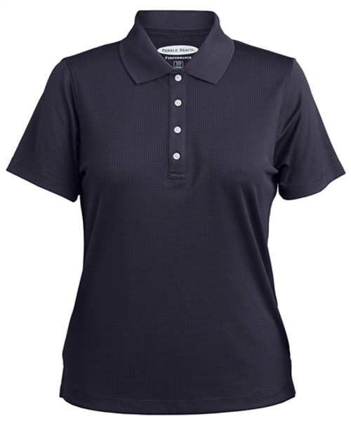 7396 Ladies Grid Texture Performance Polyester Polo