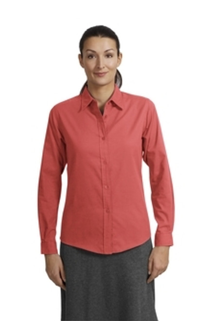 L04608 Ladies L/S Easy Care Cotton Blend