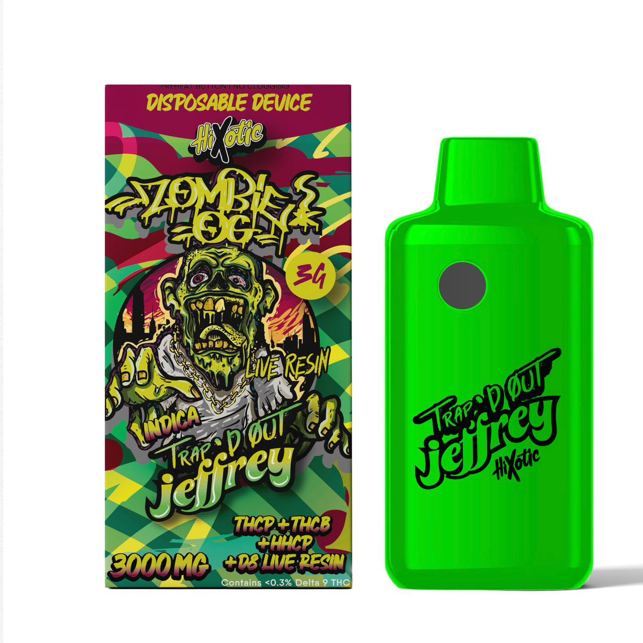 HiXotic Trap'd Out Jeffrey Disposable Vapes | 3G