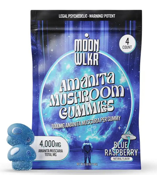 Moonwlkr Amanita Mushroom Gummies Blue Raspberry