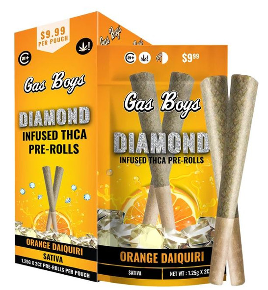 Gas Boys Orange Daiquiri Diamond-Infused THCA Pre-Rolls
