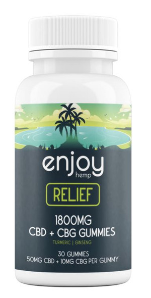 Enjoy Hemp CBD Gummies For Relief 1800MG - Full Spectrum CBD + CBG + Turmeric + Ginseng