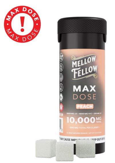 Mellow Fellow Max Dose Peach Gummies 10000mg THC
