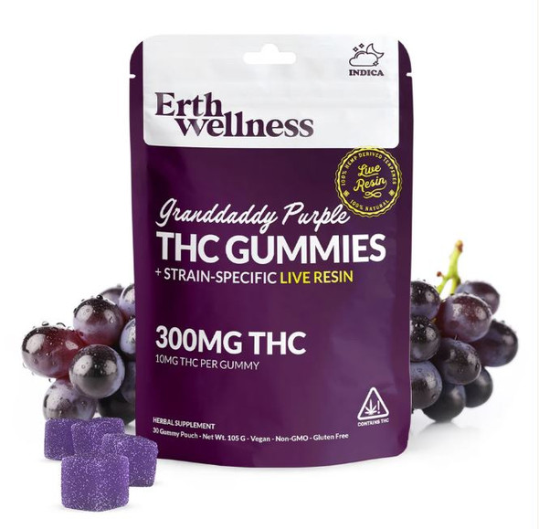 Erth Wellness Delta 9 THC Gummies 30ct Bag Indica
