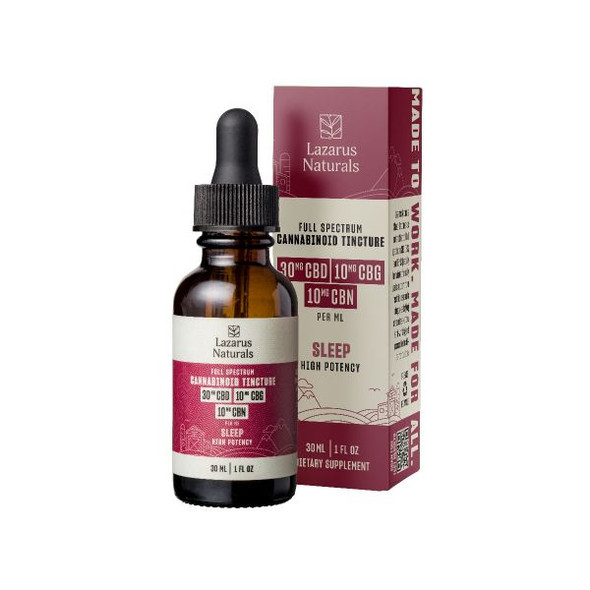 Lazarus Naturals Full Spectrum, High Potency Sleep CBD Oil - 30ml