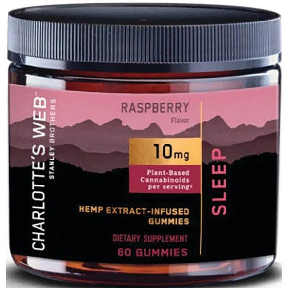 Charlotte’s Web CBD Sleep Gummies 60ct raspberry flavor for sleep support and relaxation