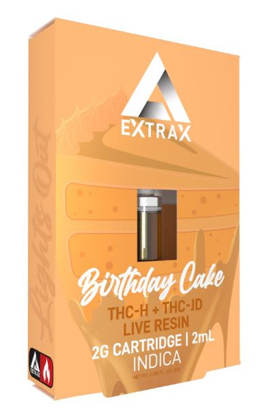 Extrax birthday cake THC-H + THC-JD Lights Out Cartridge 2 Gram