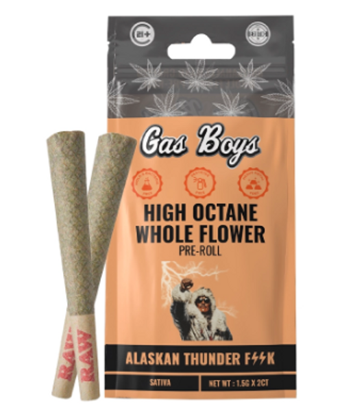 Gas Boys Whole Flower Preroll 1.5g 2pk Alaskan Thunder F*ck