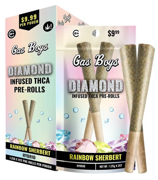 Gas Boys Rainbow Sherbert Diamond-Infused THCA Pre-Rolls