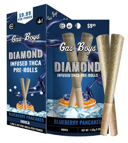 Gas Boys Blueberry Pancakes Diamond-Infused THCA Pre-Rolls