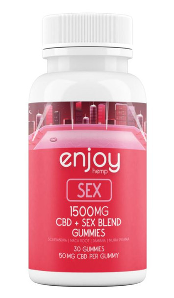 Enjoy Hemp CBD Sex Gummies 1500mg Intimacy Blend Full Spectrum CBD Gummies for Libido and Performance 30 Count