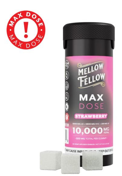 Mellow Fellow Max Dose Strawberry Gummies 10000mg THC