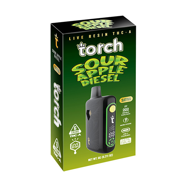 Torch Pulse Live Resin THCA Disposable 6G - Sour Apple - Sativa