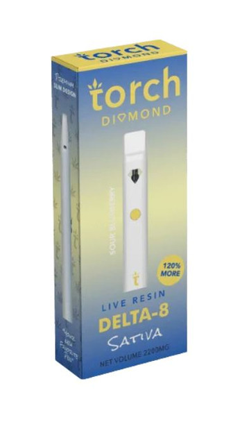 Torch Diamond Delta 8 THC Live Resin 2.2ml Sour Blueberry Disposable Vape