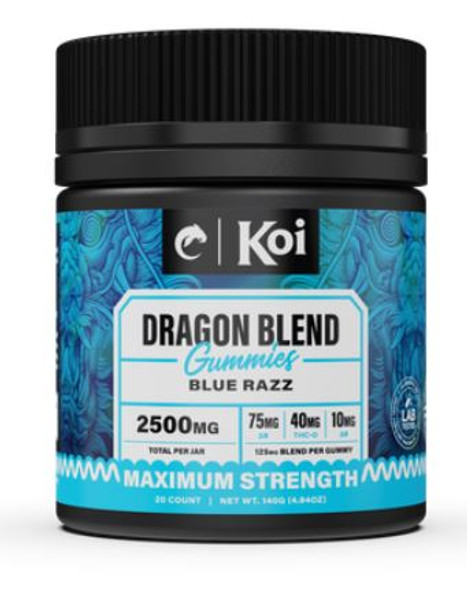 Koi Dragon Blen Gummies blue razz