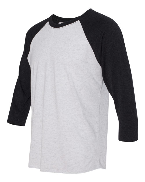 VINTAGE BLACK SLEEVES/ HEATHER WHITE BODY-3